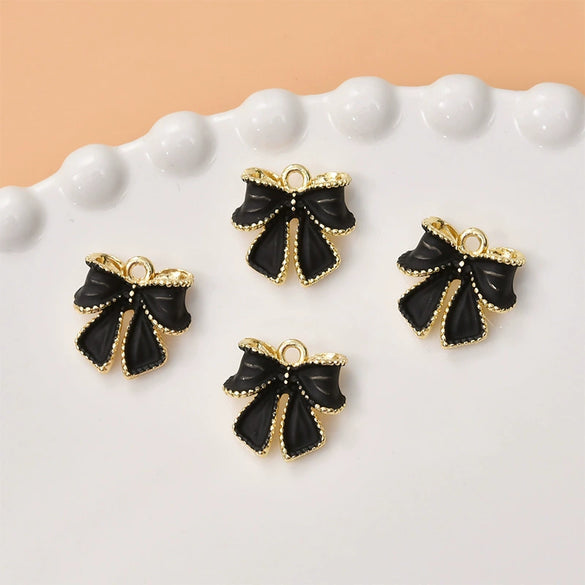 Alloy Oil Dropping Bow Jewelry Pendant Accessories Electroplated For Diy Bracelet Necklace Earrings