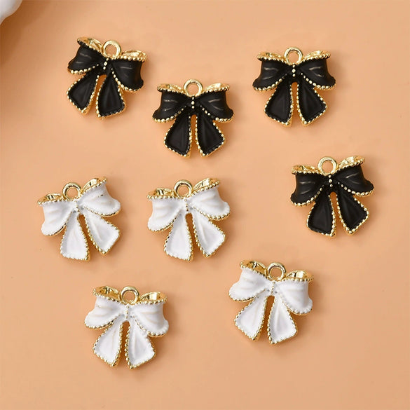 Alloy Oil Dropping Bow Jewelry Pendant Accessories Electroplated For Diy Bracelet Necklace Earrings