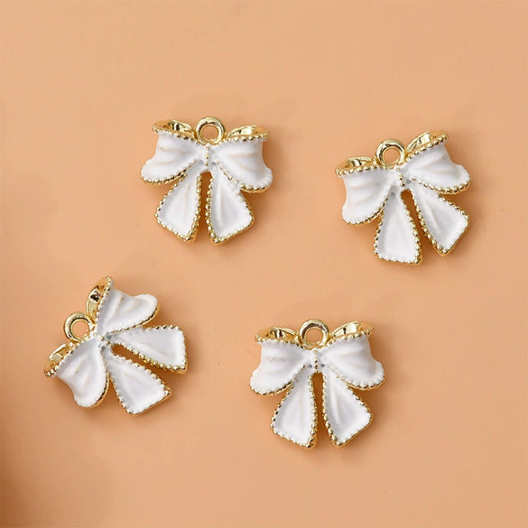 Alloy Oil Dropping Bow Jewelry Pendant Accessories Electroplated For Diy Bracelet Necklace Earrings
