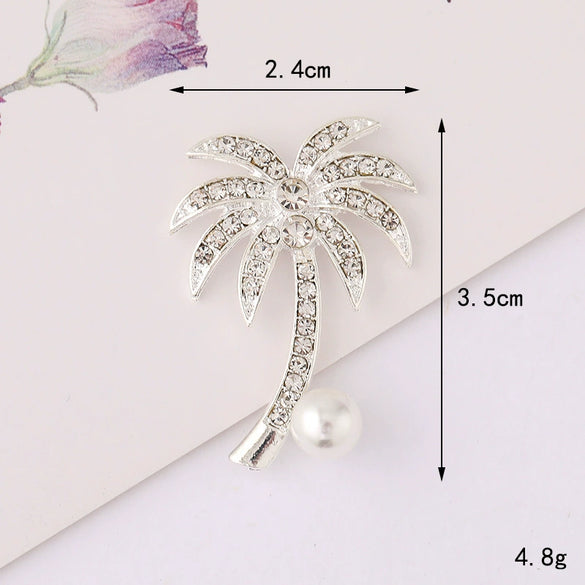 Alloy Oil Dropping Magnolia Flower Mobile Phone Case Back Sticker Women's Jewelry Accessories With Cherry And Coconut Tree Patterns Inlayed
