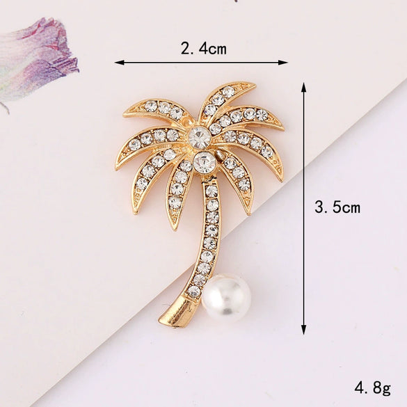 Alloy Oil Dropping Magnolia Flower Mobile Phone Case Back Sticker Women's Jewelry Accessories With Cherry And Coconut Tree Patterns Inlayed