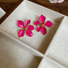 Alloy Oildrip Pearl Butterfly Flower Earrings For Women Light Luxury Style