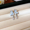 Alloy Oildrip Pearl Butterfly Flower Earrings For Women Light Luxury Style