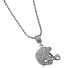 Alloy Olive Cap Pendant Hip Hop Diamond Rugby Men's Necklace With Twist Chain
