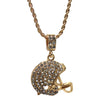 Alloy Olive Cap Pendant Hip Hop Diamond Rugby Men's Necklace With Twist Chain