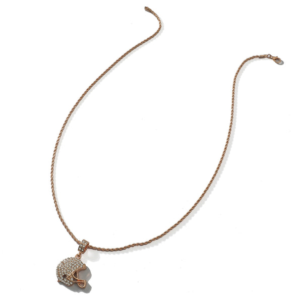 Alloy Olive Cap Pendant Hip Hop Diamond Rugby Men's Necklace With Twist Chain