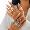 Alloy Open Ring With Bow Tie And Geometric Pattern Electroplated For Women Niche Style