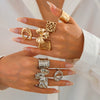 Alloy Open Ring With Bow Tie And Geometric Pattern Electroplated For Women Niche Style