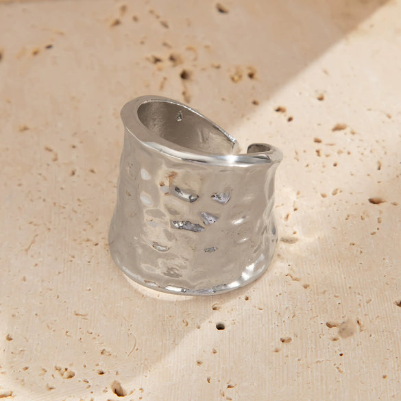 Alloy Open Ring With Bow Tie And Geometric Pattern Electroplated For Women Niche Style