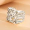 Alloy Open Ring With Bow Tie And Geometric Pattern Electroplated For Women Niche Style