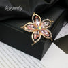 Alloy Openwork Rhinestone Flower Brooch Electroplated Women's And Unisex Corsage Accessory Scarf Buckle Antiexposure Pin