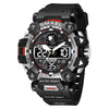 Alloy Outdoor Sports Watch For Men With Plexiglass Mirror Pu Strap Round Dial Waterproof Electronic