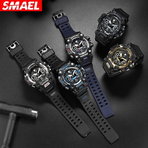 Alloy Outdoor Sports Watch For Men With Plexiglass Mirror Pu Strap Round Dial Waterproof Electronic