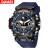 Alloy Outdoor Sports Watch For Men With Plexiglass Mirror Pu Strap Round Dial Waterproof Electronic