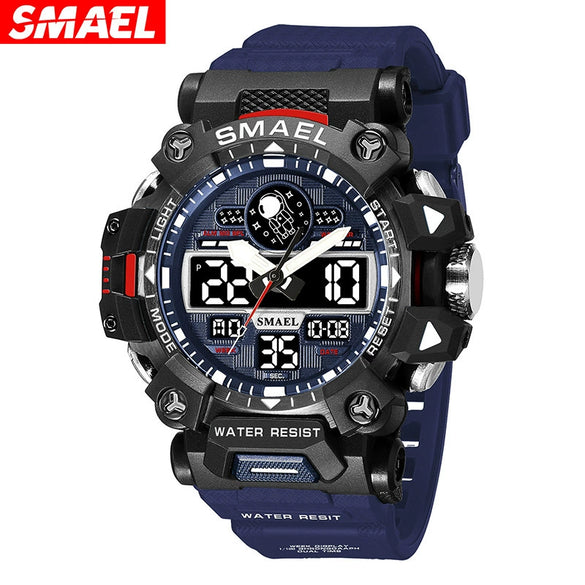 Alloy Outdoor Sports Watch For Men With Plexiglass Mirror Pu Strap Round Dial Waterproof Electronic