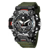 Alloy Outdoor Sports Watch For Men With Plexiglass Mirror Pu Strap Round Dial Waterproof Electronic