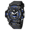Alloy Outdoor Sports Watch For Men With Plexiglass Mirror Pu Strap Round Dial Waterproof Electronic