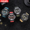 Alloy Outdoor Sports Watch For Men With Plexiglass Mirror Pu Strap Round Dial Waterproof Electronic