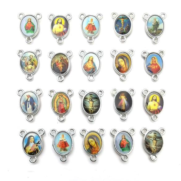 Alloy Oval Threehole Cross Pendant Jewelry Accessories Ancient Silver Retro Electroplating Style