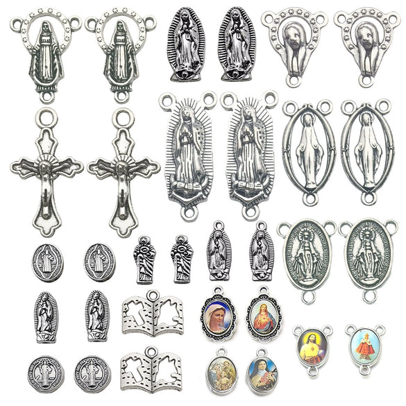 Alloy Oval Threehole Cross Pendant Jewelry Accessories Ancient Silver Retro Electroplating Style
