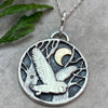 Alloy Owl Crescent Pendant Hiphop Style Clavicle Chain With Animal Zodiac Pattern And Electroplating Treatment