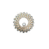 Alloy Pearl And Diamond Garment Brooch Geometric Heart Shape Electroplated