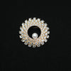 Alloy Pearl And Diamond Garment Brooch Geometric Heart Shape Electroplated