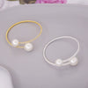 Alloy Pearl And Rhinestone Elastic Women's Bracelet With Circle Pattern And Electroplating