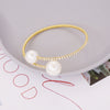 Alloy Pearl And Rhinestone Elastic Women's Bracelet With Circle Pattern And Electroplating