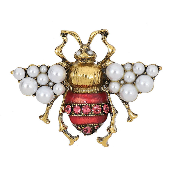 Alloy Pearl Bee Mobile Phone Shell And Car Air Outlet Jewelry Accessories With Electroplating