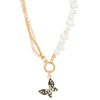 Alloy Pearl Butterfly Irregular Shaped Women's Necklace With Animal Zodiac Pattern And Electroplating Retro Baroque Style
