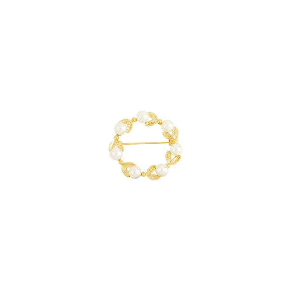Alloy Pearl Circle Flower Style Electroplating Women's Brooch And Silk Scarf Buckle Accessories