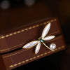 Alloy Pearl Dragonfly Women's Brooch With Flower Pattern And Electroplating Treatment