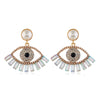 Alloy Pearl Earrings With Diamond Inlay Devil Eye Design Bold Statement Jewelry For Women