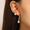 Alloy Pearl Electroplated Irregular Cold Style Female Ear Clips