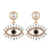 Alloy Pearl Exaggerated Devil's Eye Women's Diamond Earrings