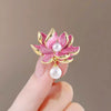 Alloy Pearl Flower Brooch Electroplated Women's Retro Natural Style Coat Accessory