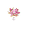 Alloy Pearl Flower Brooch Electroplated Women's Retro Natural Style Coat Accessory