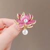 Alloy Pearl Flower Brooch Electroplated Women's Retro Natural Style Coat Accessory