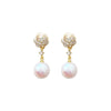 Alloy Pearl Flower Electroplated Women's Retro Earrings