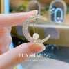 Alloy Pearl Flower Moon Brooch For Women With Electroplating