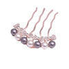 Alloy Pearl Fourtooth Hair Comb With Rhinestone Bow Women's Hair Accessories Electroplated