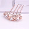 Alloy Pearl Fourtooth Hair Comb With Rhinestone Bow Women's Hair Accessories Electroplated
