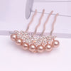 Alloy Pearl Fourtooth Hair Comb With Rhinestone Bow Women's Hair Accessories Electroplated