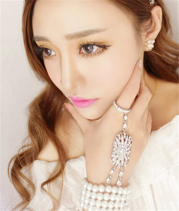 Alloy Pearl Geometric Diamond Women's Bracelet Jewelry