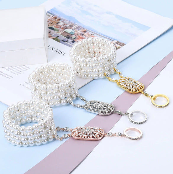 Alloy Pearl Geometric Diamond Women's Bracelet Jewelry