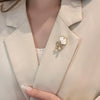 Alloy Pearl Ginkgo Leaf Women's Natural Style Flower Pattern Electroplating Brooch