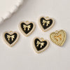 Alloy Pearl Heart Bow Pendant Jewelry Accessories With Electroplating