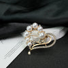 Alloy Pearl Heartshaped Brooch Clothing Accessories With Electroplating
