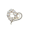 Alloy Pearl Heartshaped Brooch Clothing Accessories With Electroplating